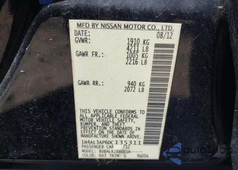 2013 Nissan Altima 2.5 S from USA, damaged, VIN 1N4AL3AP6DC135311